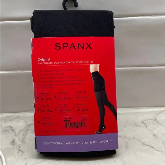 NWT Spanx Black Tight-End Tights Size B - Picture 3 of 3